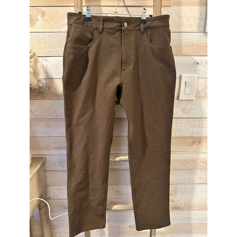 Lululemon ABC Pant Slim Fit Brown 5 Pocket Technical Trousers Mens 30x28